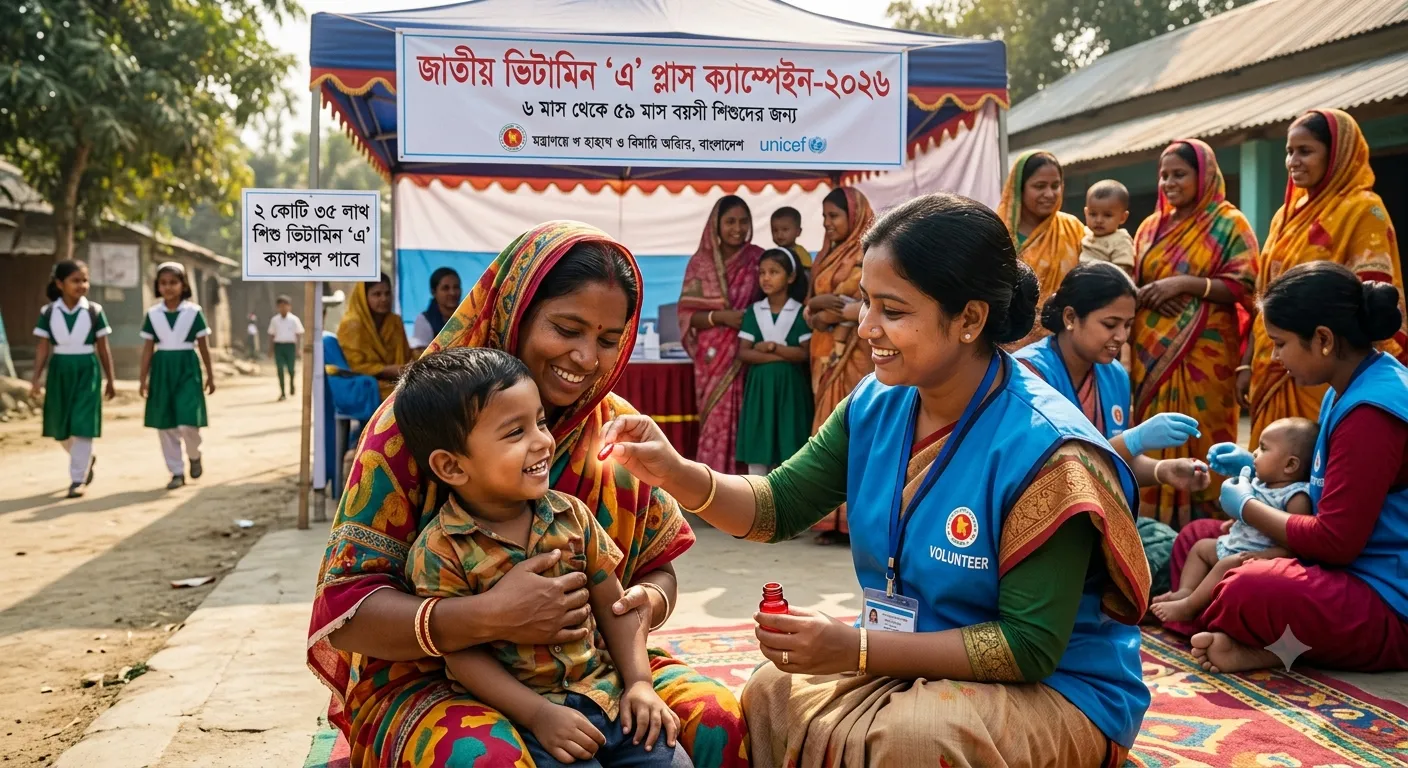 শিশুর সুস্থতা ও অন্ধত্ব প্রতিরোধে দেশজুড়ে শুরু হলো ভিটামিন ‘এ প্লাস’ ক্যাম্পেইন