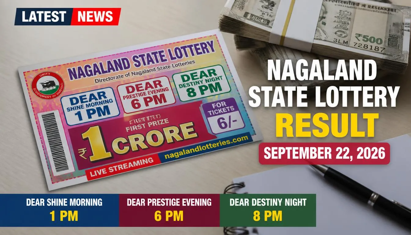 Nagaland State Lottery Result Today, September 22, 2026: Dear Lottery Winners and Prize Details